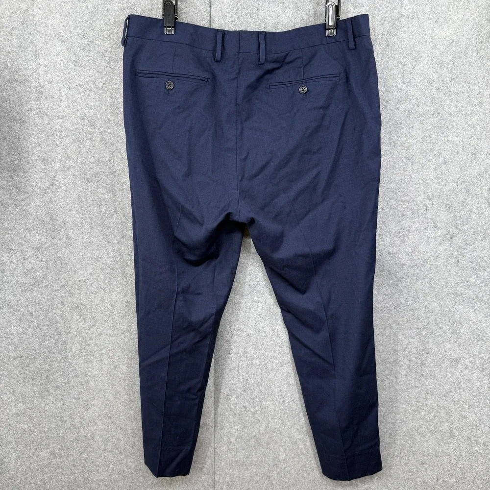 Bonobos Pants Mens 36 Blue Slim Fit Wool Blend Dress Trousers Flat Front‎